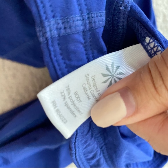 ATHLETA Blue Dobby Be Free Knicker Crop Leggings - Picture 6 of 9